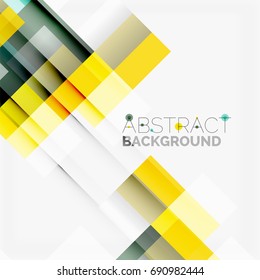 Abstract vector blocks template design background, simple geometric shapes on white, straight lines and rectangles