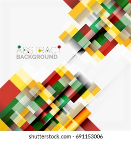 Abstract vector blocks template design background, simple geometric shapes on white, straight lines and rectangles
