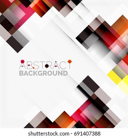 Abstract vector blocks template design background, simple geometric shapes on white, straight lines and rectangles