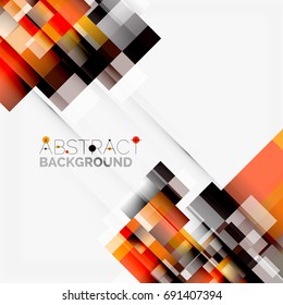 Abstract vector blocks template design background, simple geometric shapes on white, straight lines and rectangles
