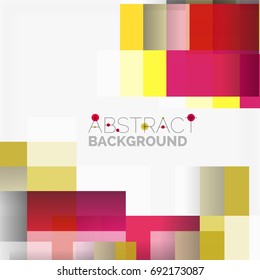 Abstract vector blocks template design background, simple geometric shapes on white, straight lines and rectangles