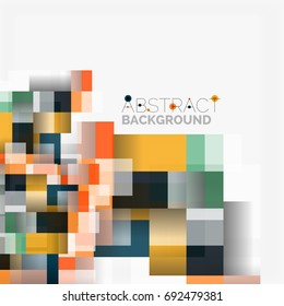 Abstract vector blocks template design background, simple geometric shapes on white, straight lines and rectangles