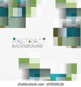 Abstract vector blocks template design background, simple geometric shapes on white, straight lines and rectangles