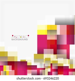 Abstract vector blocks template design background, simple geometric shapes on white, straight lines and rectangles