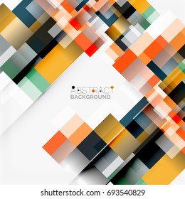 Abstract vector blocks template design background, simple geometric shapes on white, straight lines and rectangles