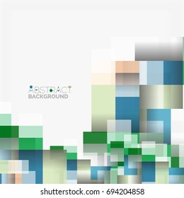 Abstract vector blocks template design background, simple geometric shapes on white, straight lines and rectangles