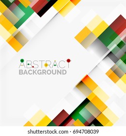 Abstract vector blocks template design background, simple geometric shapes on white, straight lines and rectangles