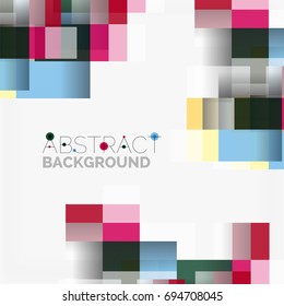 Abstract vector blocks template design background, simple geometric shapes on white, straight lines and rectangles