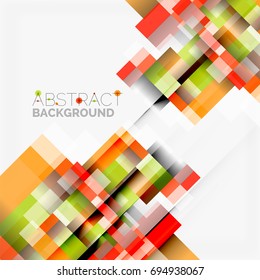 Abstract vector blocks template design background, simple geometric shapes on white, straight lines and rectangles