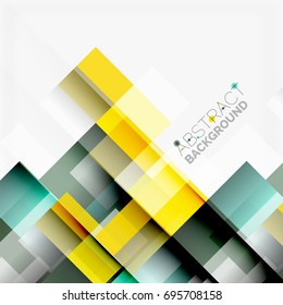 Abstract vector blocks template design background, simple geometric shapes on white, straight lines and rectangles
