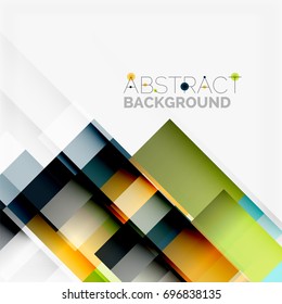 Abstract vector blocks template design background, simple geometric shapes on white, straight lines and rectangles