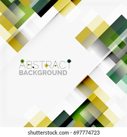 Abstract vector blocks template design background, simple geometric shapes on white, straight lines and rectangles