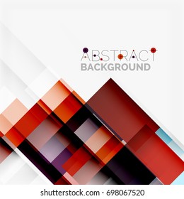 Abstract vector blocks template design background, simple geometric shapes on white, straight lines and rectangles
