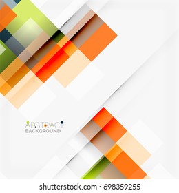 Abstract vector blocks template design background, simple geometric shapes on white, straight lines and rectangles