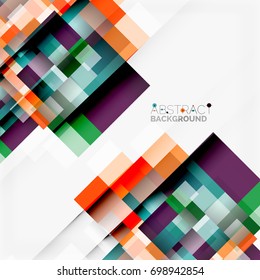 Abstract vector blocks template design background, simple geometric shapes on white, straight lines and rectangles