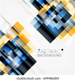 Abstract vector blocks template design background, simple geometric shapes on white, straight lines and rectangles