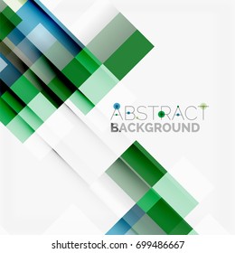 Abstract vector blocks template design background, simple geometric shapes on white, straight lines and rectangles