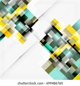 Abstract vector blocks template design background, simple geometric shapes on white, straight lines and rectangles