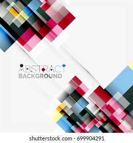 Abstract vector blocks template design background, simple geometric shapes on white, straight lines and rectangles