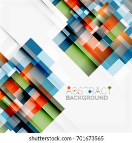 Abstract vector blocks template design background, simple geometric shapes on white, straight lines and rectangles