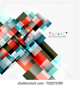 Abstract vector blocks template design background, simple geometric shapes on white, straight lines and rectangles