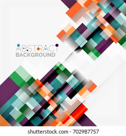 Abstract vector blocks template design background, simple geometric shapes on white, straight lines and rectangles