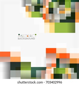 Abstract vector blocks template design background, simple geometric shapes on white, straight lines and rectangles
