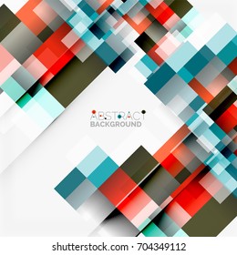 Abstract vector blocks template design background, simple geometric shapes on white, straight lines and rectangles