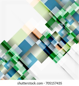 Abstract vector blocks template design background, simple geometric shapes on white, straight lines and rectangles