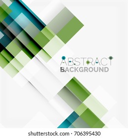 Abstract vector blocks template design background, simple geometric shapes on white, straight lines and rectangles