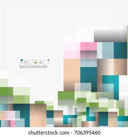 Abstract vector blocks template design background, simple geometric shapes on white, straight lines and rectangles