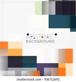Abstract vector blocks template design background, simple geometric shapes on white, straight lines and rectangles