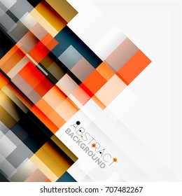 Abstract vector blocks template design background, simple geometric shapes on white, straight lines and rectangles