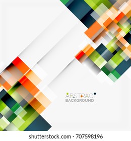 Abstract vector blocks template design background, simple geometric shapes on white, straight lines and rectangles