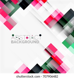 Abstract vector blocks template design background, simple geometric shapes on white, straight lines and rectangles