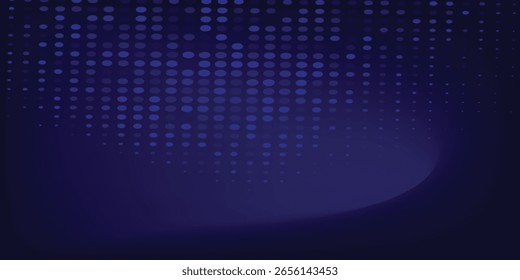 Quadro de fundo azul vetorial abstrato com formas geométricas. Ornamento circular. Padrão de pontos, partículas, moléculas e fragmentos. Pôster sobre tecnologia, medicina, apresentações e negócios.