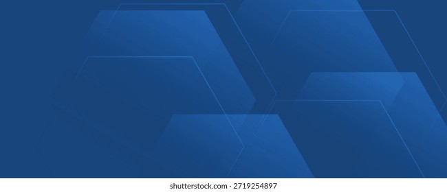 Abstractas fondo azul Vector con líneas geométricas brillantes. Diseño de forma hexagonal degradado azul. con un estilo conceptual moderno