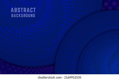 Abstract vector blue background illustration with round swirl dots banner for design
