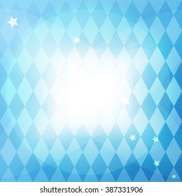 Abstract vector blue background. Shiny diamonds.
