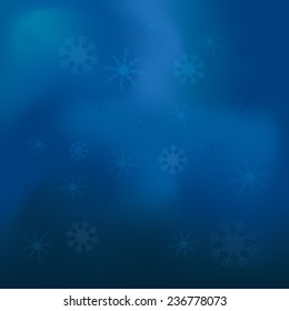 Abstract vector blue background with snowflakes