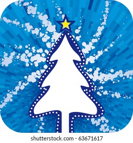 Abstract vector blue christmas tree