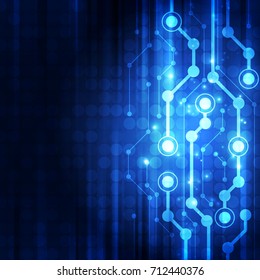 Abstract vector blue circuit board technology concept. background illustration