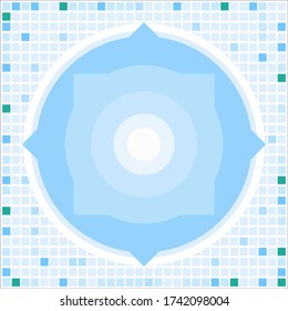 Resumen del patrón circular gráfico de color azul vectorial, Para el volante de diseño, cartel, página de aterrizaje. Ilustración vectorial con degradado de color