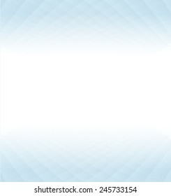 Abstract vector blue diamonds shapes perspective on a white gradient background