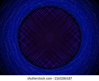 Resumen de la ilustración de fondo del polvo azul vectorial y de los círculos de neón con líneas nítidas para el diseño 