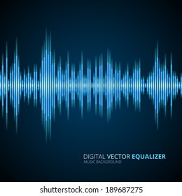 Abstract vector blue  equalizer background