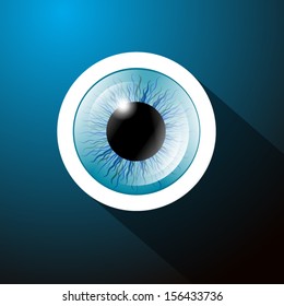 Abstract Vector Blue Eye on Dark Blue Background