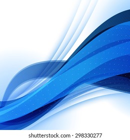 Abstract Vector Blue Futuristic Wave Background. EPS10