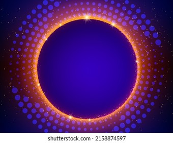 Abstract vector blue geometric twist background with round banner for design