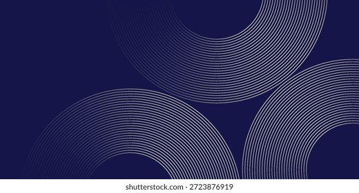 Abstrakte Vektorgrafik blaues Gold Streifen Linie, geometrische Kreis Textur Hintergrund, futuristische Technologie, Retro-Stil Konzept, modernes Design